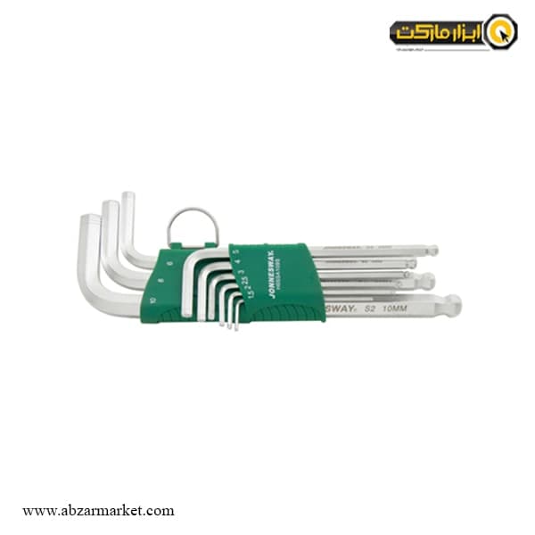 آچار آلن سر گرد جانزوی کارتی بلند 9 عددی مدل H05SA109S