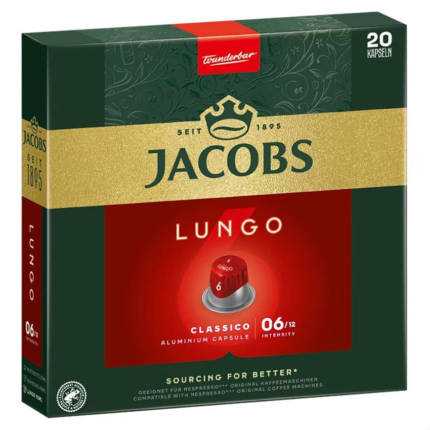 کپسول قهوه جاکوبز مدل Lungo 6 Classico بسته 20 عددی