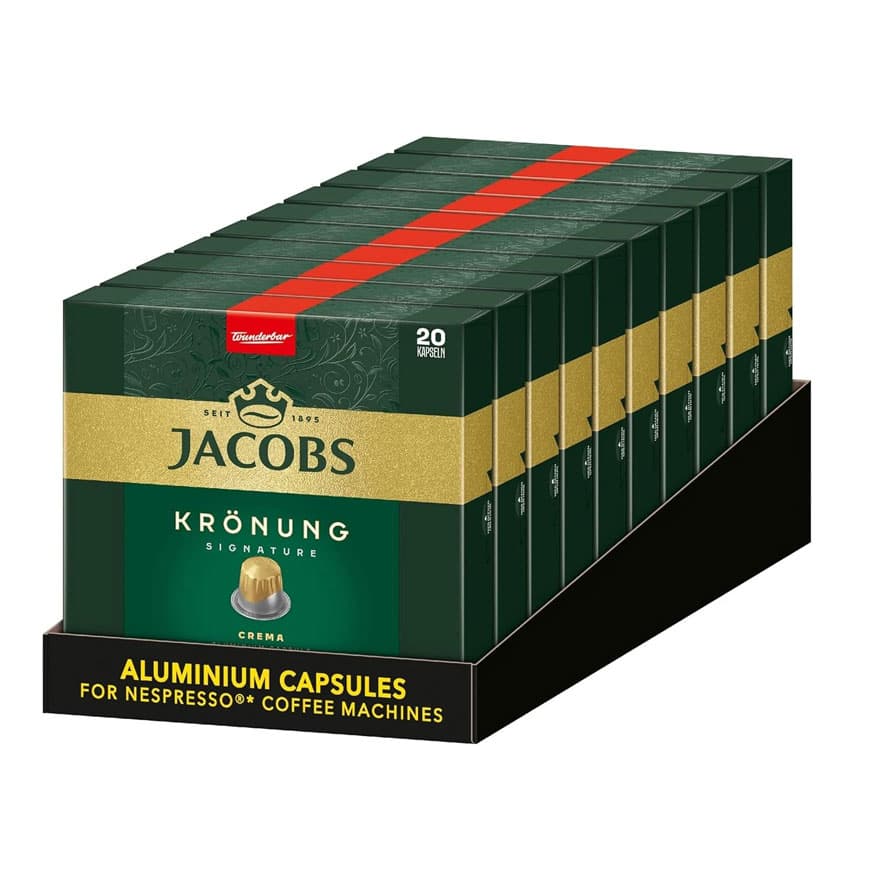 پک ده بسته ای کپسول قهوه جاکوبز مدل Jacobs Krönung Crema
