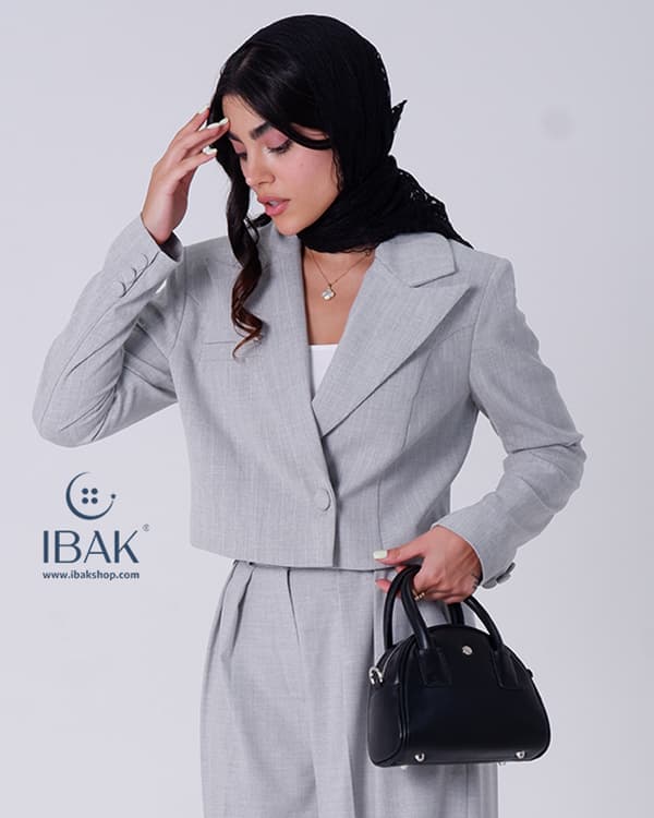 کراپ کت زنانه راه راه درشت