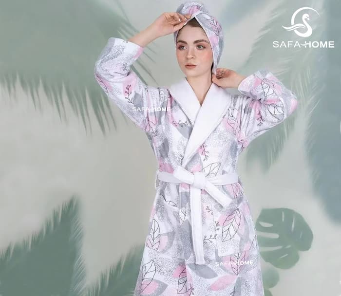 حوله تن پوش زنانه طرح ماهور صورتی پودایران