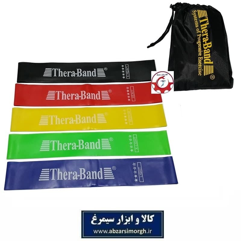 کش ورزشی مینی لوپ Theraband تراباند در 5 رنگ و مقاومت VKB-012