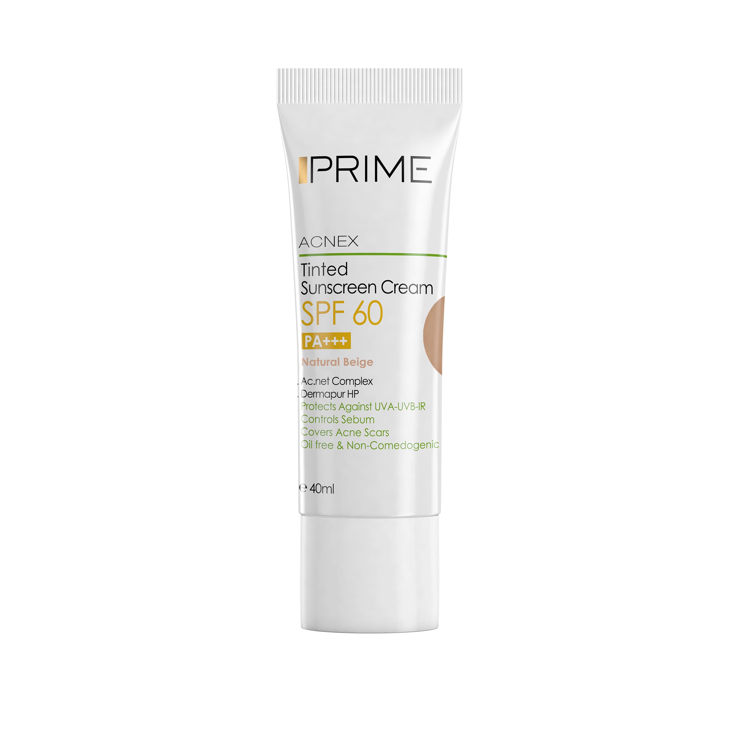 ضد آفتاب رنگی پریم مدل Oil Free با SPF60 مناسب پوست چرب حجم 40 میلی لیتر