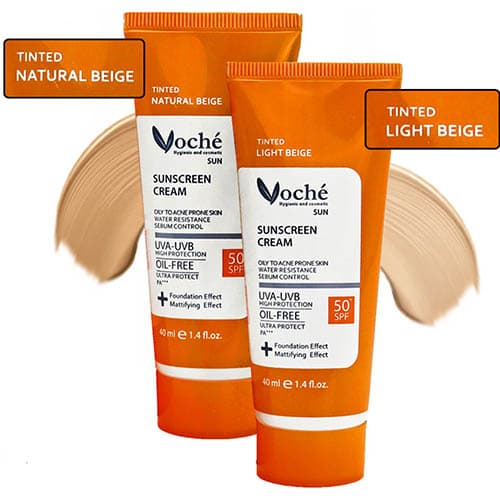 ضد آفتاب رنگی وچه با SPF50 مناسب پوست چرب و دارای جوش رنگ طبیعی حجم 40 میلی لیتر