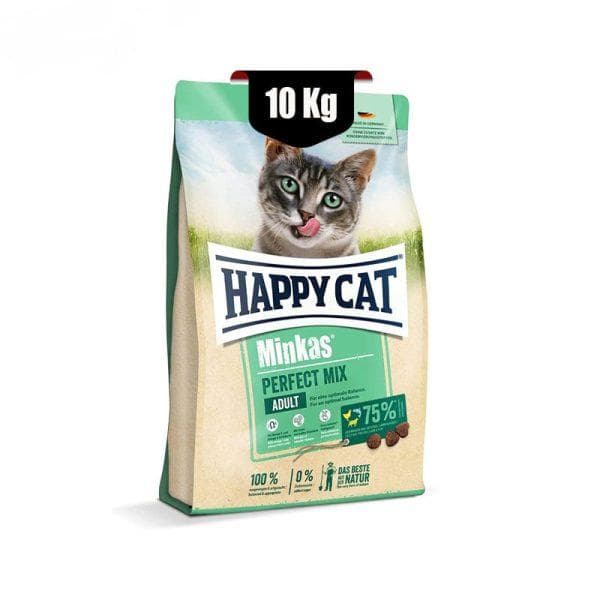 غذای خشک گربه مینکاس پرفکت میکس هپی کت (Happy Cat Minkas Perfect Mix) وزن 10 کیلوگرم