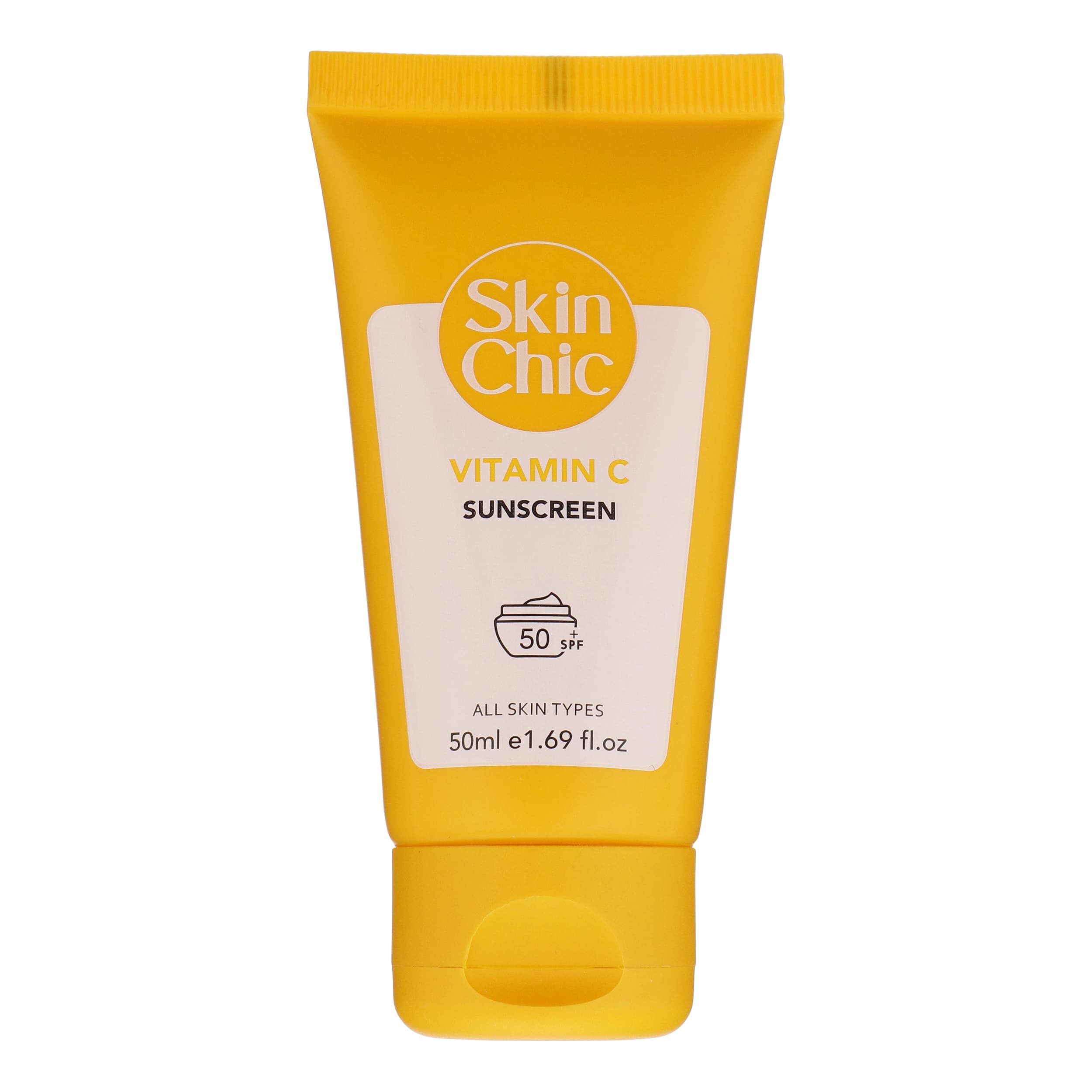 کرم ضد آفتاب SPF 50 بدون رنگ اسکین شیک مدل ویتامین C مناسب انواع پوست حجم 50 میلی‌لیتر