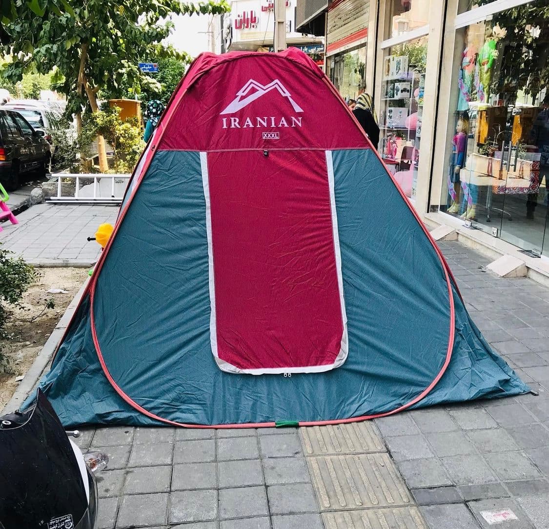 چادر مسافرتی 8 نفره فنری ( جنس برنو سفارشی دوز) با ارتفاع بلند و کف ضخیم و 3 پنجره کد 14