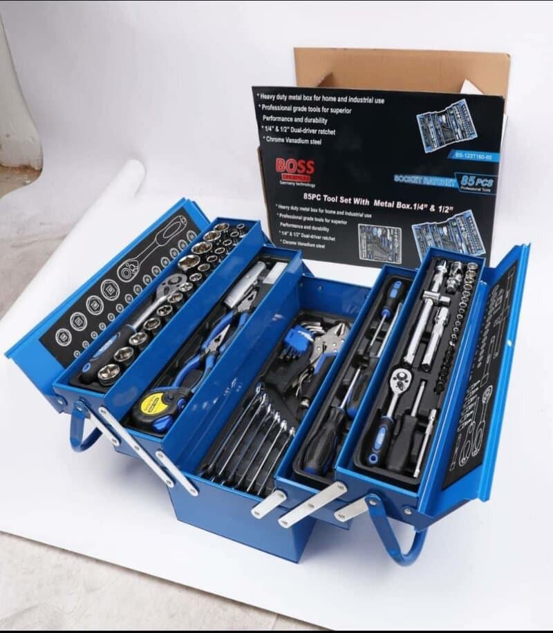 جعبه ابزار باس BOSS صنعتی 85 پارچه مدل BS-123T160-85