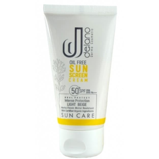 کرم ضد آفتاب SPF 50 رنگی مناسب پوست چرب 50 میل ـ دلانو