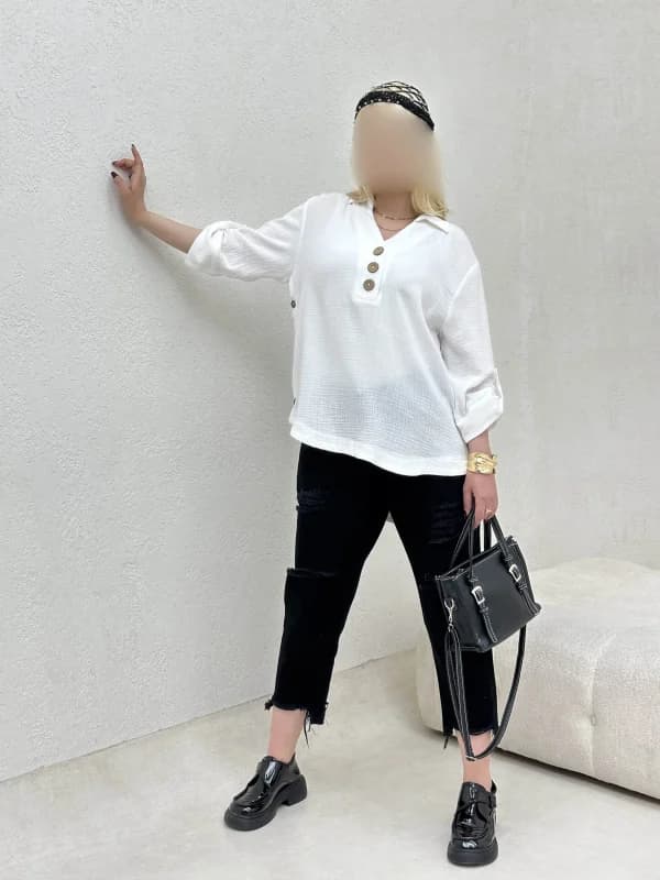 شومیز جلو دکمه sevill