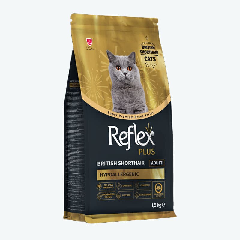 غذای خشک گربه بریتیش رفلکس پلاس Reflex Plus British Shorthair وزن 1.5 کیلوگرم
