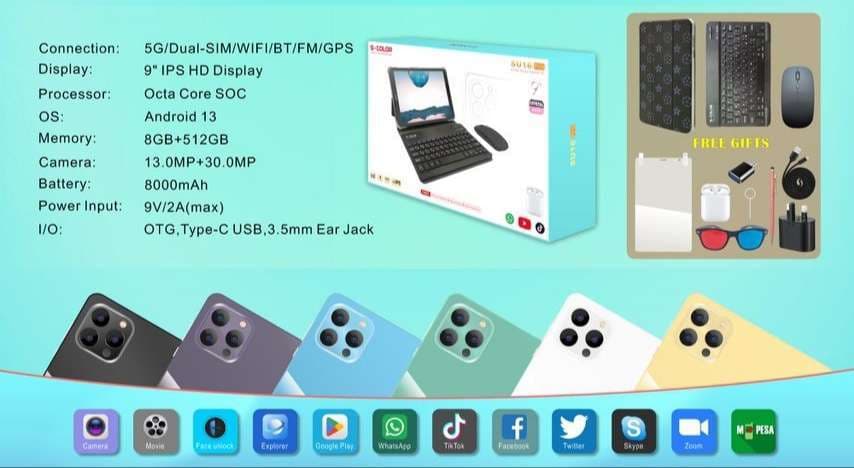 تبلت 9اینچ صفحه کلیددار دانش آموزی طرح اپل اسکالرمدل s-color su16 pro