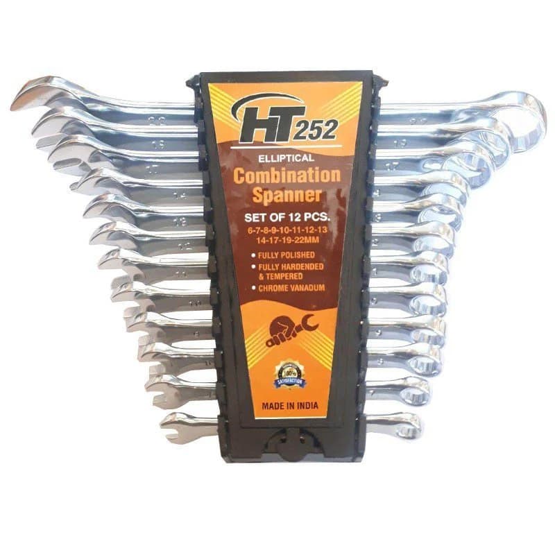 آچار یکسر تخت و یکسر رینگی مدل HT 252 مجموعه 12 عددی