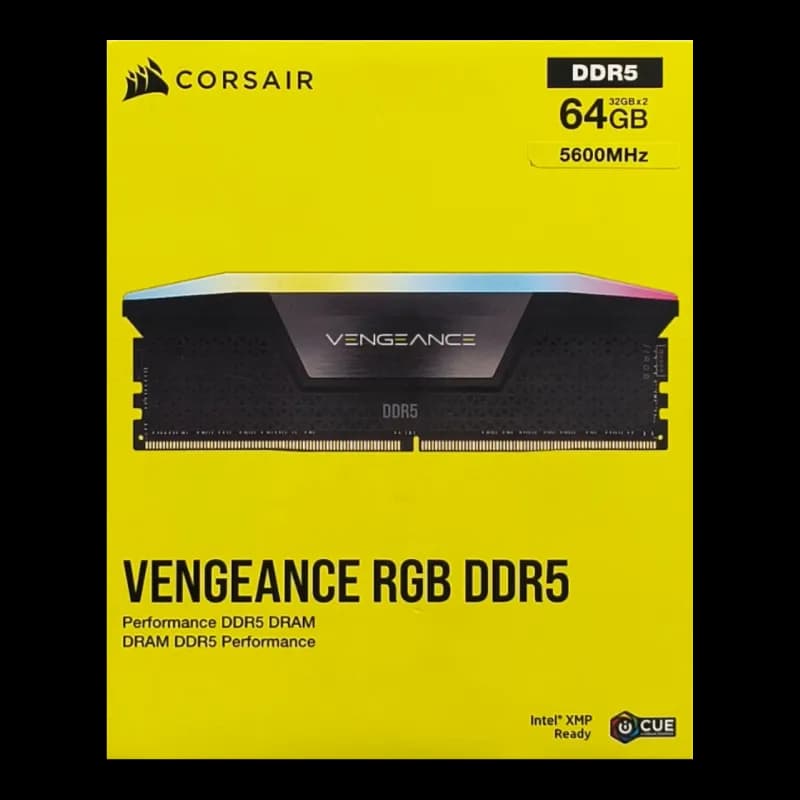 حافظه رم دسکتاپ کورسیر مدل CORSAIR Vengeance RGB 64GB DDR5 CL40 5600Mhz Dual