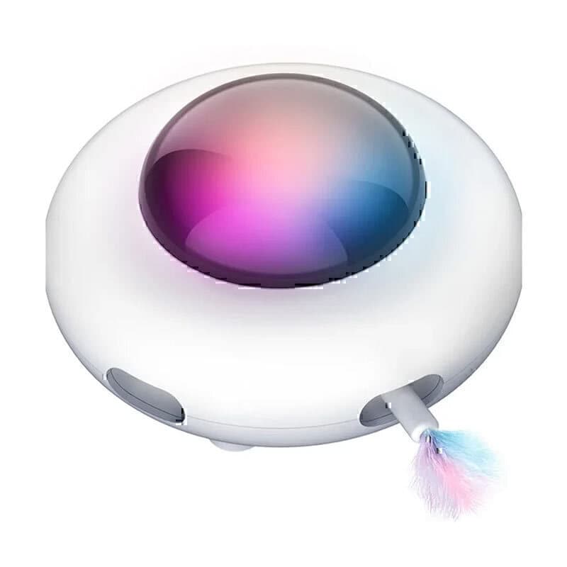 اسباب بازی بشقاب پرنده پردار گربه Feather Flying Saucer Cat Toy