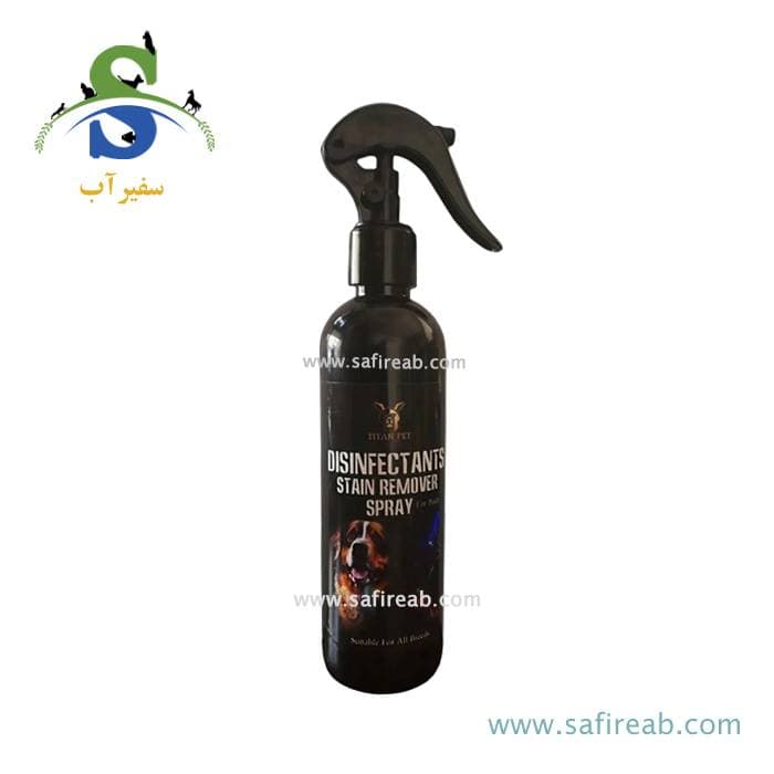 اسپری ضدعفونی کننده و از بین برنده بو تیتان مخصوص سگ و گربه (۲۵۰ سی‌سی)