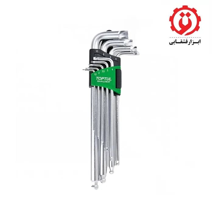آچار آلن سر گرد تاپ تول کارتی فوق بلند پیچ درار 9 عددی مدل GAAL0927
