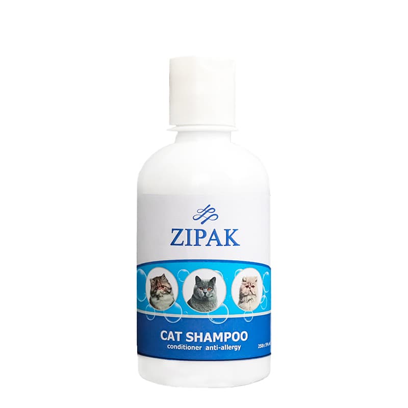 شامپو نرم کننده و ترمیم کننده روزانه گربه زیپاک Zipak Cat Shampoo حجم 250 میلی لیتر