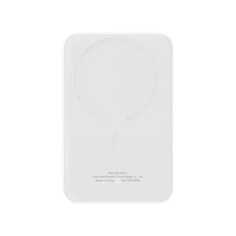 پاور بانک بی سیم مگنتی باسئوس مدل Magnetic Mini Wireless 20w با ظرفیت 5000 میلی‌آمپر ساعت