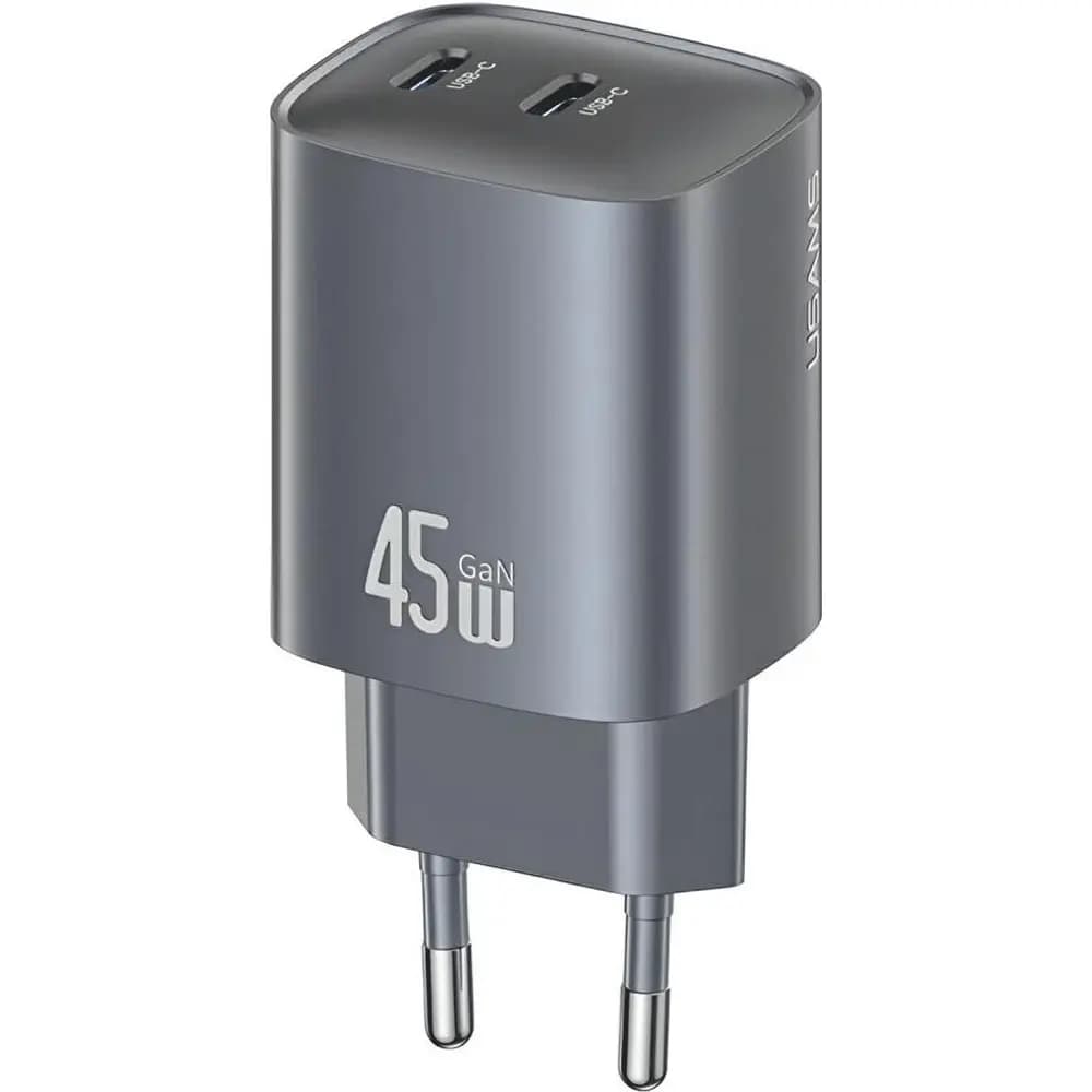 شارژر دیواری فست دو پورت تایپ سی 45 وات یوسامز CC305 T66