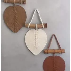 دیوار کوب مینیمال مکرومه برگ مجموعه سه عددی
