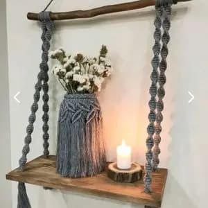 شلف چوبی دکوری مکرومه کاربردی
