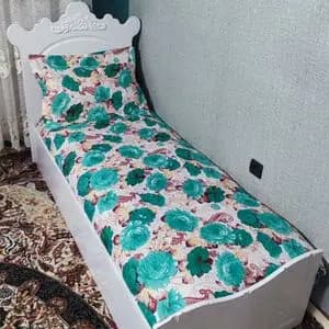 نیم ست روتختی تشک یه نفره گل رز ابی
