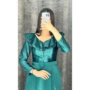 ماکسی ساتن دامن کلوش ماکسی پوشیده ساتن شیک مجلسی