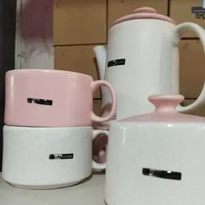 سرویس چایخوری صبحانه خوری طرح صورتی