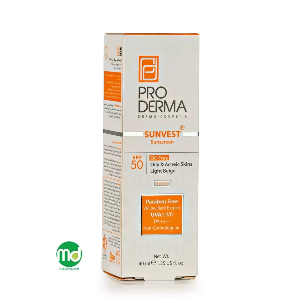کرم ضد آفتاب رنگی پوست چرب پرودرما SPF 50