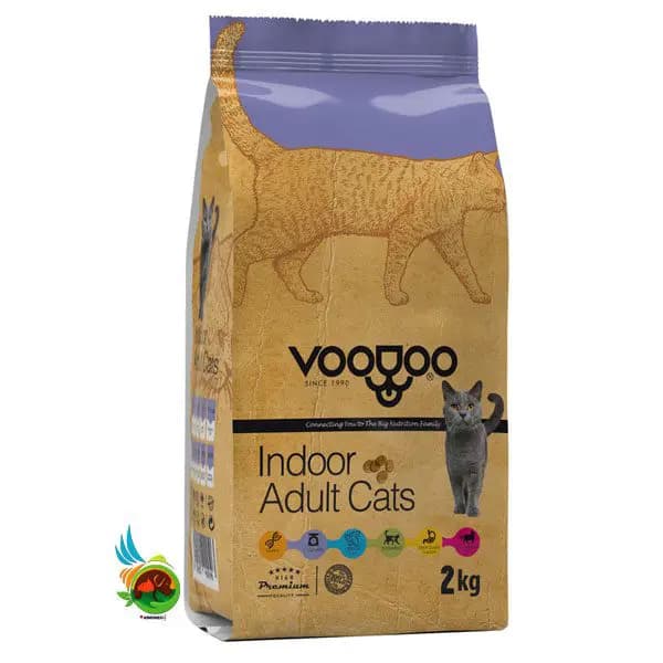 غذای خشک گربه بالغ وودو Voodoo indoor adult cat وزن ۲ کیلوگرم