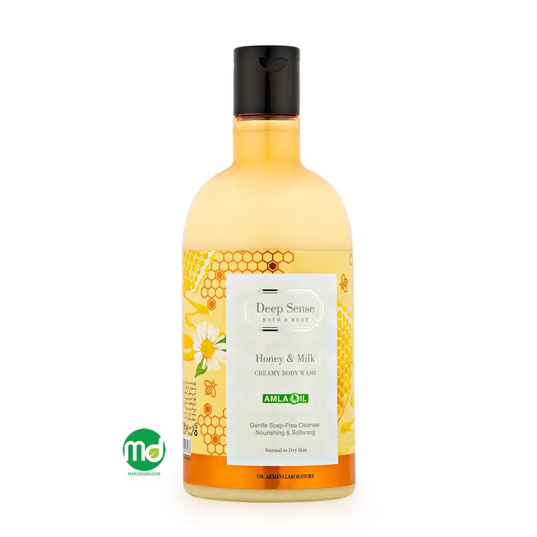 شامپو بدن کرمی دیپ سنس حاوی عصاره شیر و عسل 400ml