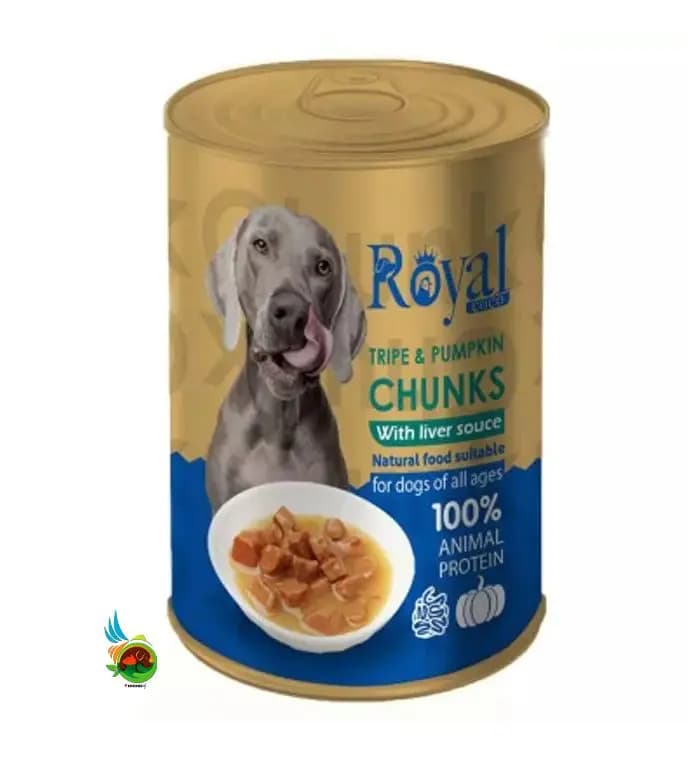 کنسرو چانک سگ رویال کوکو با طعم سیرابی و کدو تنبل Royal coco وزن ۳۸۰ گرم