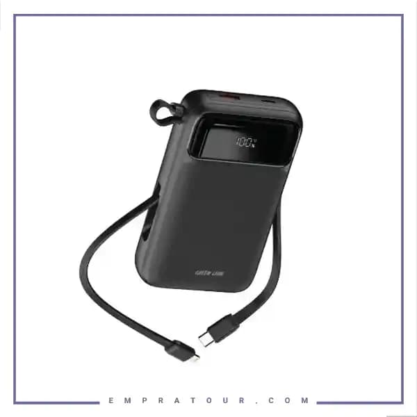 پاوربانک وایرلس 20000 به همراه کابل متصل گرین لاین Green Lion Luzern MagSafe Power Bank GNLEZ20KPBBK