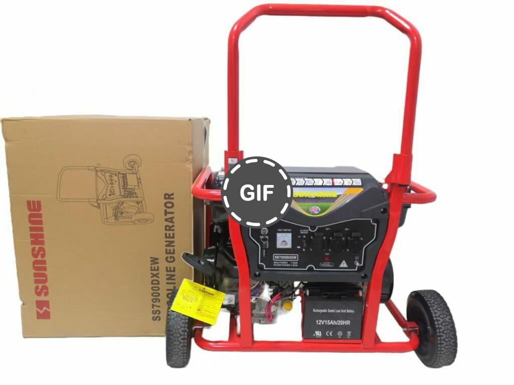موتور برق 7.5 کیلو وات چرخدار تمام مس استارتی سان شاین مدل SS7900DXEW