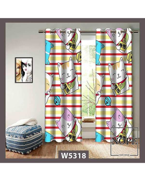پرده کودک مخمل نوپه هوم Nopehome مدل پانچی طرح کارتونی کد W5318