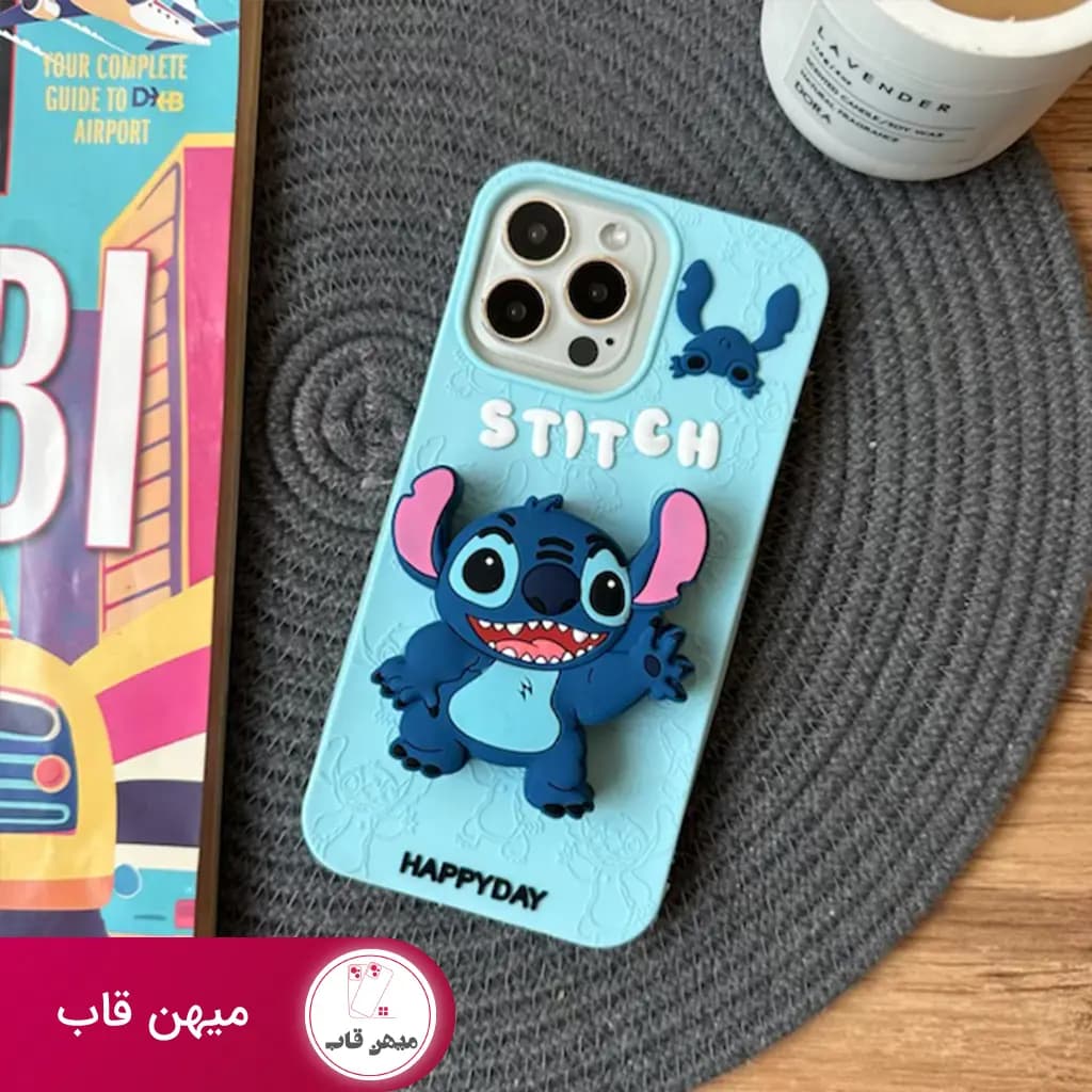 قاب گوشی آیفون استیچ آبی روشن پاپ سوکتی - کد (۳۸۳۶۱)