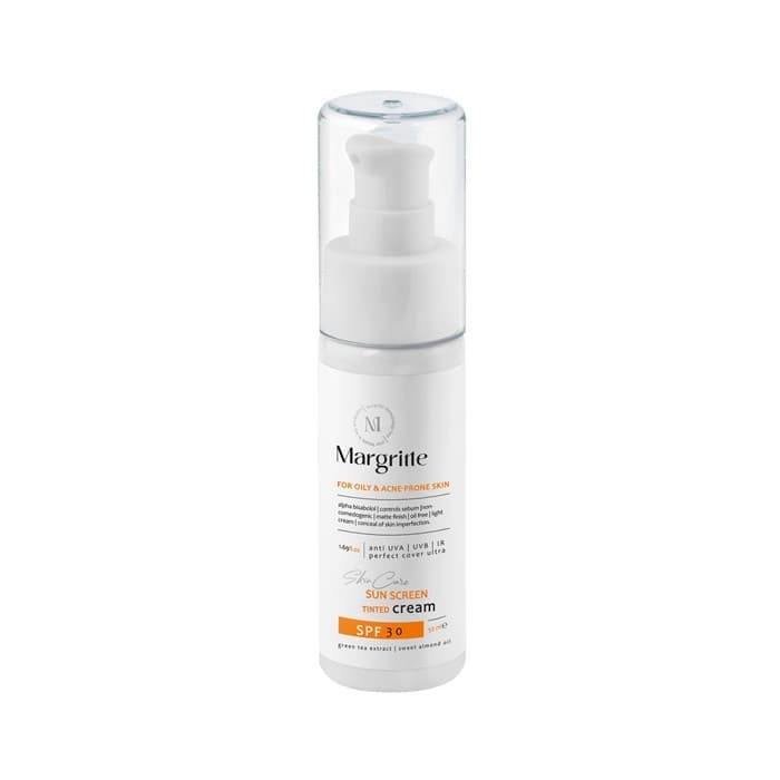 کرم ضد آفتاب بژ روشن مناسب پوست چرب و مستعد آکنه Margritte SPF30