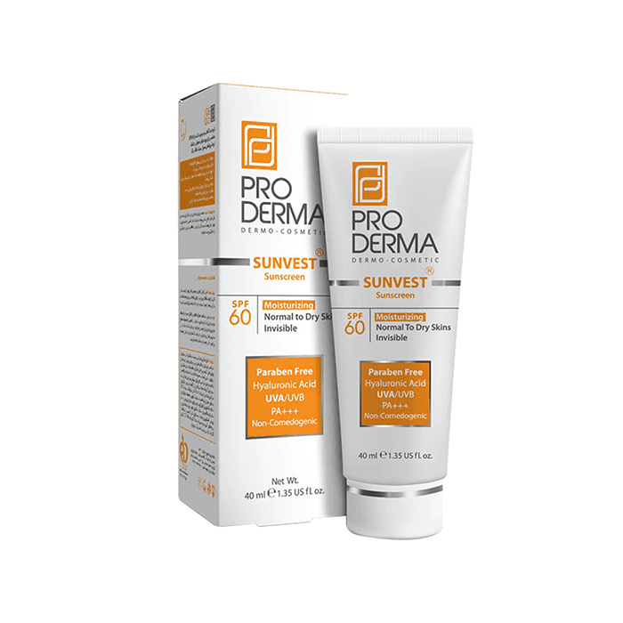 کرم ضد آفتاب و مرطوب کننده مناسب پوست های معمولی و خشک PRODERMA SPF60