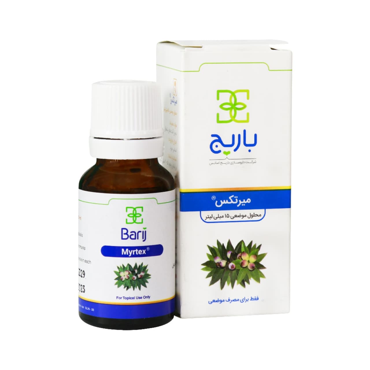 محلول موضعی میرتکس باریج اسانس حجم ۱۵ میلی لیتر