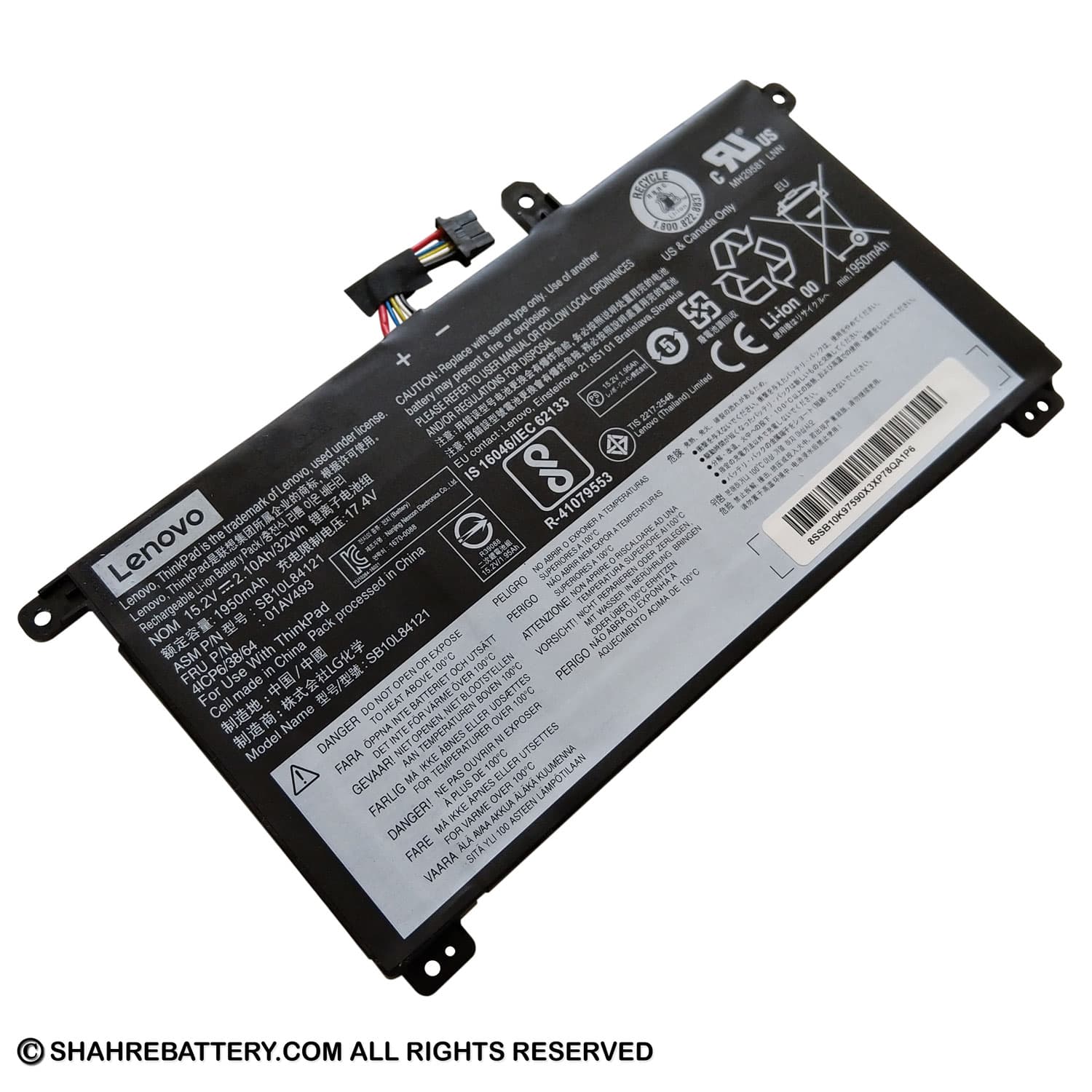 باتری اورجینال لپ تاپ لنوو Lenovo ThinkPad P51S P52S 00UR891