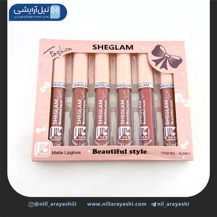 پک رژ لب مایع نود شیگلم شش عددی کد hl045 - 1