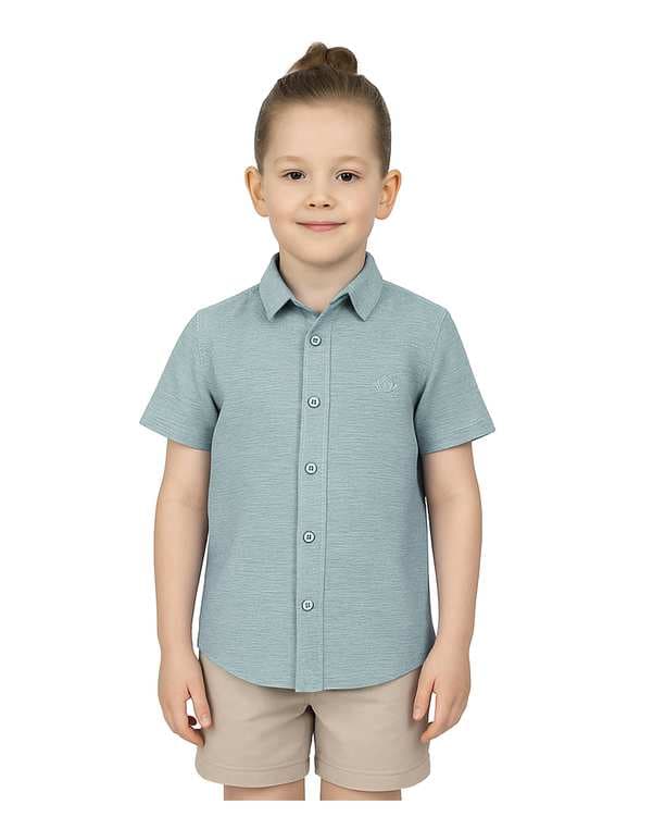 پیراهن پسرانه آستین کوتاه سبز مرینو Merino کد 1748