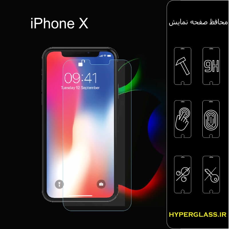 گلس محافظ صفحه نمایش نانو بلک اورجینال گوشی اپل Apple iphone x