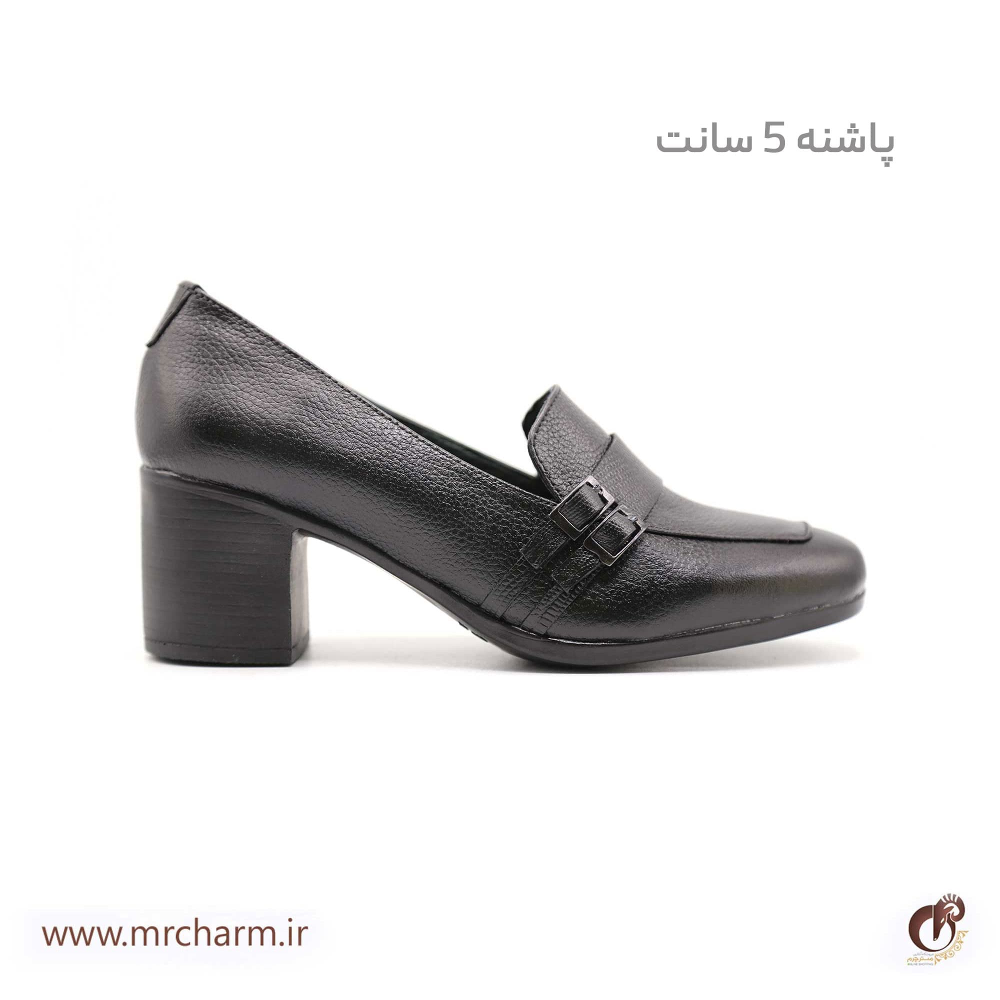 کفش پاشنه دار مجلسی چرم زنانه mrc2118-07