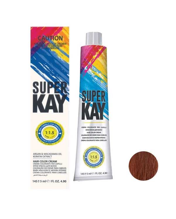 رنگ مو قهوه ای شکلاتی روشن سوپر کی Super Kay شماره 5.65 حجم 145ml