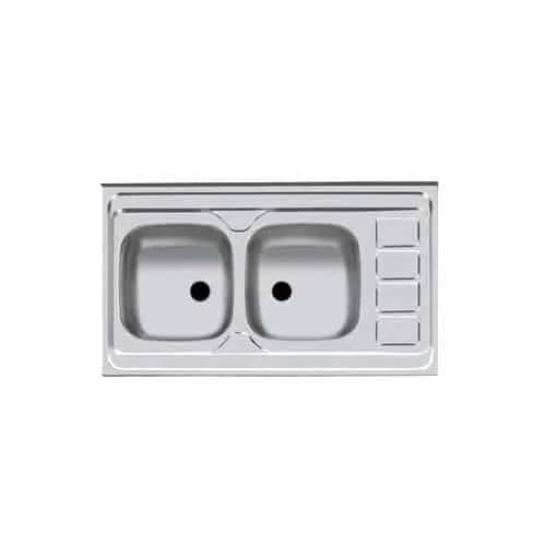 سینک روکار دو لگنه اخوان کد 60*100