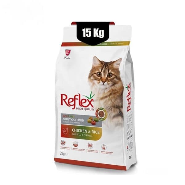 غذای خشک گربه مولتی کالر رفلکس (Reflex High Quality Multi Color Chicken) وزن 15 کیلوگرم
