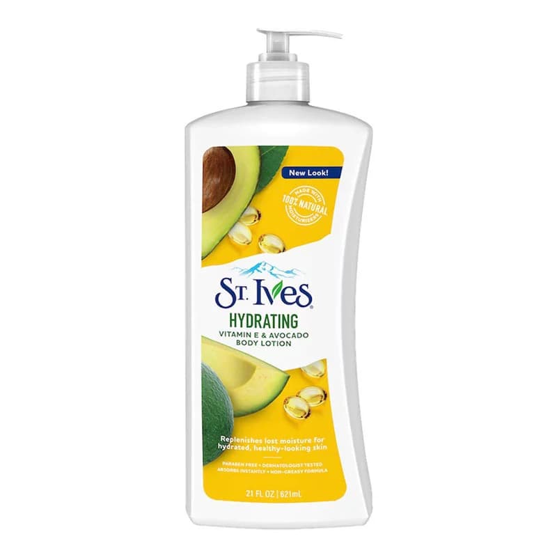 لوسیون بدن آووکادو سینت ایوز St. Ives Hydrating Body Lotion Vitamin E & Avocado 621ml