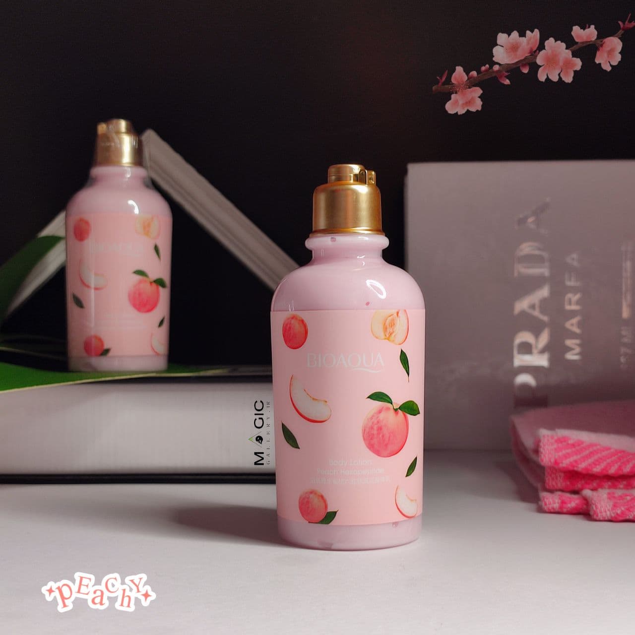 لوسیون بدن هلو آبرسان و پروتئینه پوست حجم ۲۵۰ گرم Peach Hexapeptide Body Lotion 250 G